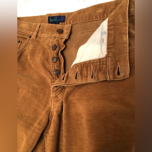 Boden Velour Velvet Trouser Pants Brown Buttonfly Womens Size 34 R - Picture 4 of 16
